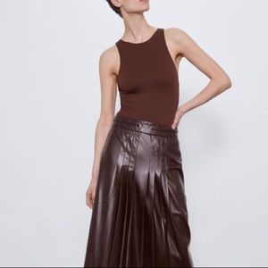 Zara Brown Halter Bodysuit